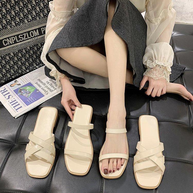 Dép Quai Ngang Đế Bằng Thời Trang Mùa Hè Cho Nữ