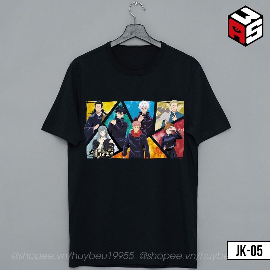 Áo thun Jujutsu Kaisen, áo phông unisex Gojo Satoru, Sakuna, Yuji, Megumi, Nobara cotton thoáng mát