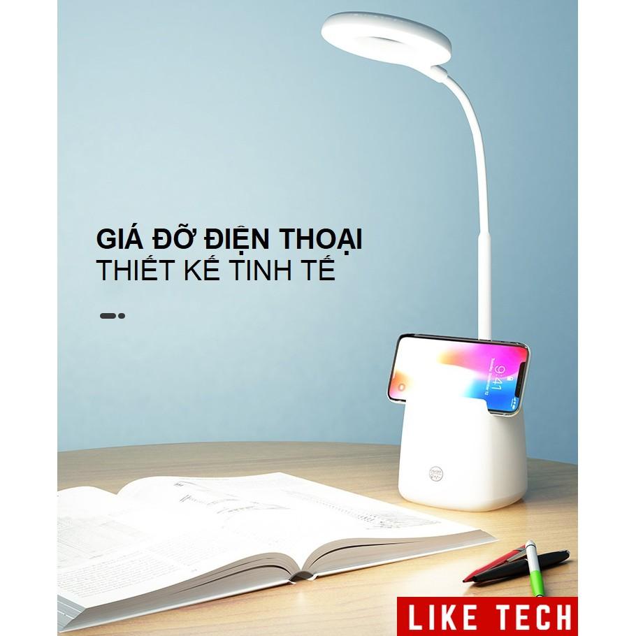 Đèn Bàn Học Đọc Sách LED Chống Cận 03 Chế Độ Ánh Sáng Vàng Bảo Vệ Mắt Có Hộp Bút Và Giá Để Điện Thoại