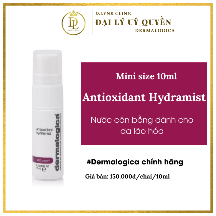 Nước hoa hồng Tăng cường độ ẩm chuyên sâu cho làn da khô, thiếu ẩm Dermalogica Antioxidant Hydramist 150ml