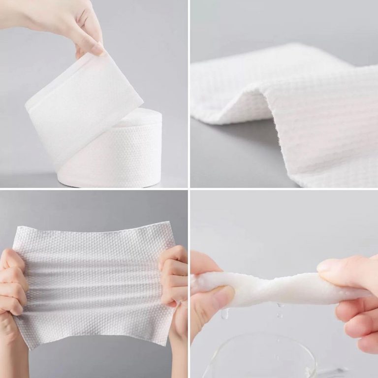 Chân để giấy nhỏ kèm khăn khô cotton lau mặt đa năng tẩy trang vải không dệt dùng Animerry loại tốt