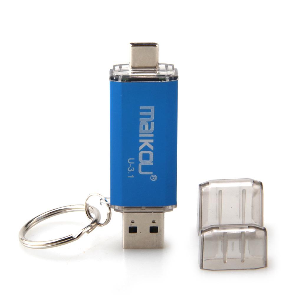 2 in 1 USB 3.0+ Type C OTG Flash Drive Memory Stick Blue