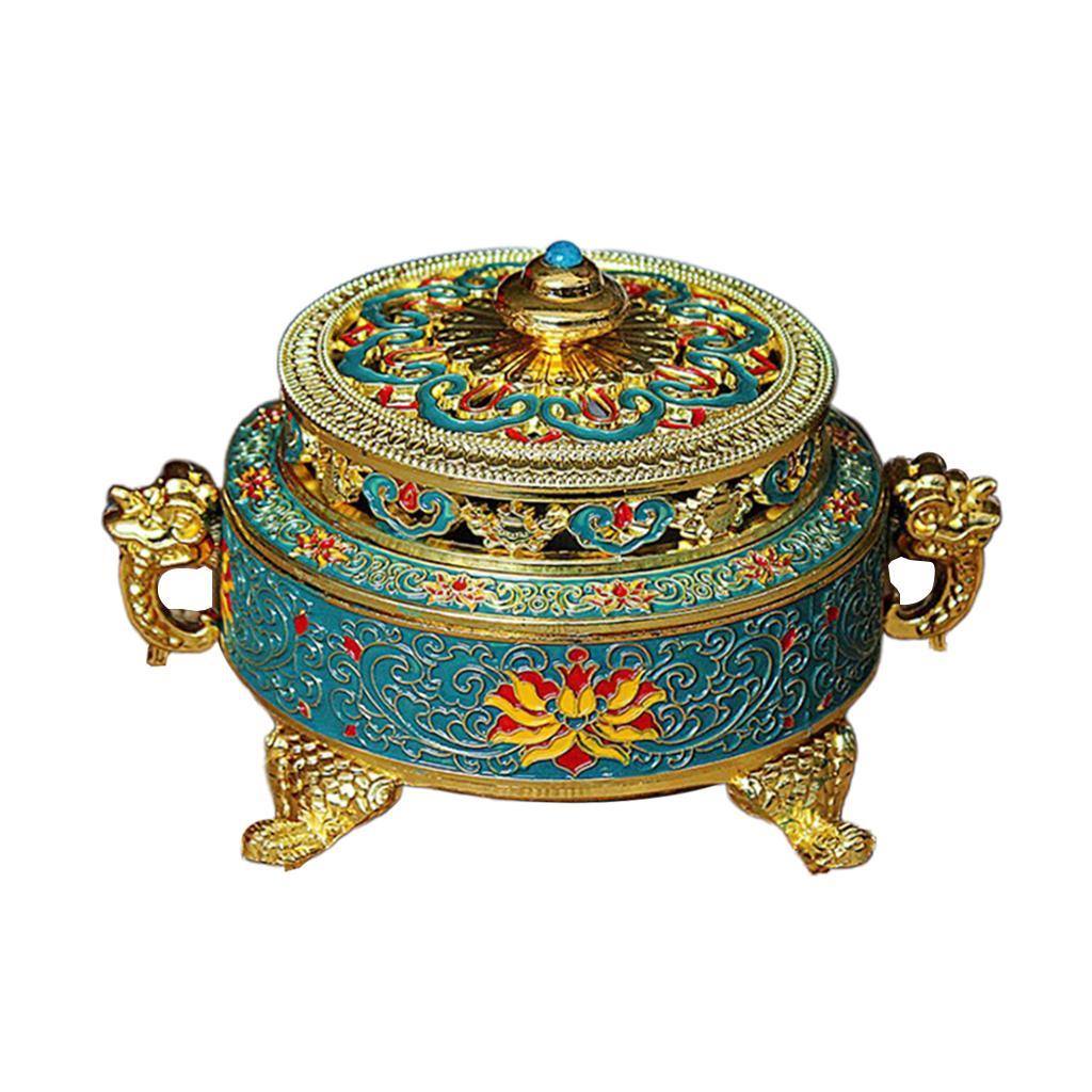 2pcs Tibetan Bronze Incense Burner Holder Art Censer Home Decor Ornaments