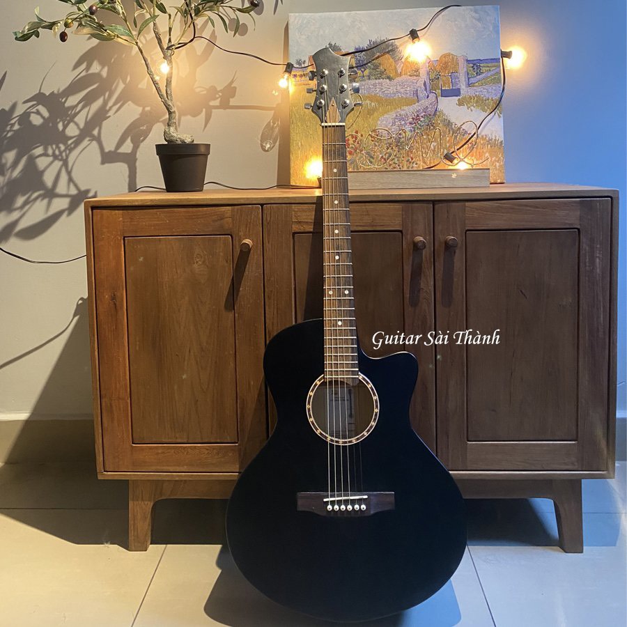 Đàn Guitar Acoustic ST-X1 Full size chất liệu gỗ nhập khẩu (màu đen) có ty chỉnh cần tặng kèm đầy đủ phụ kiện