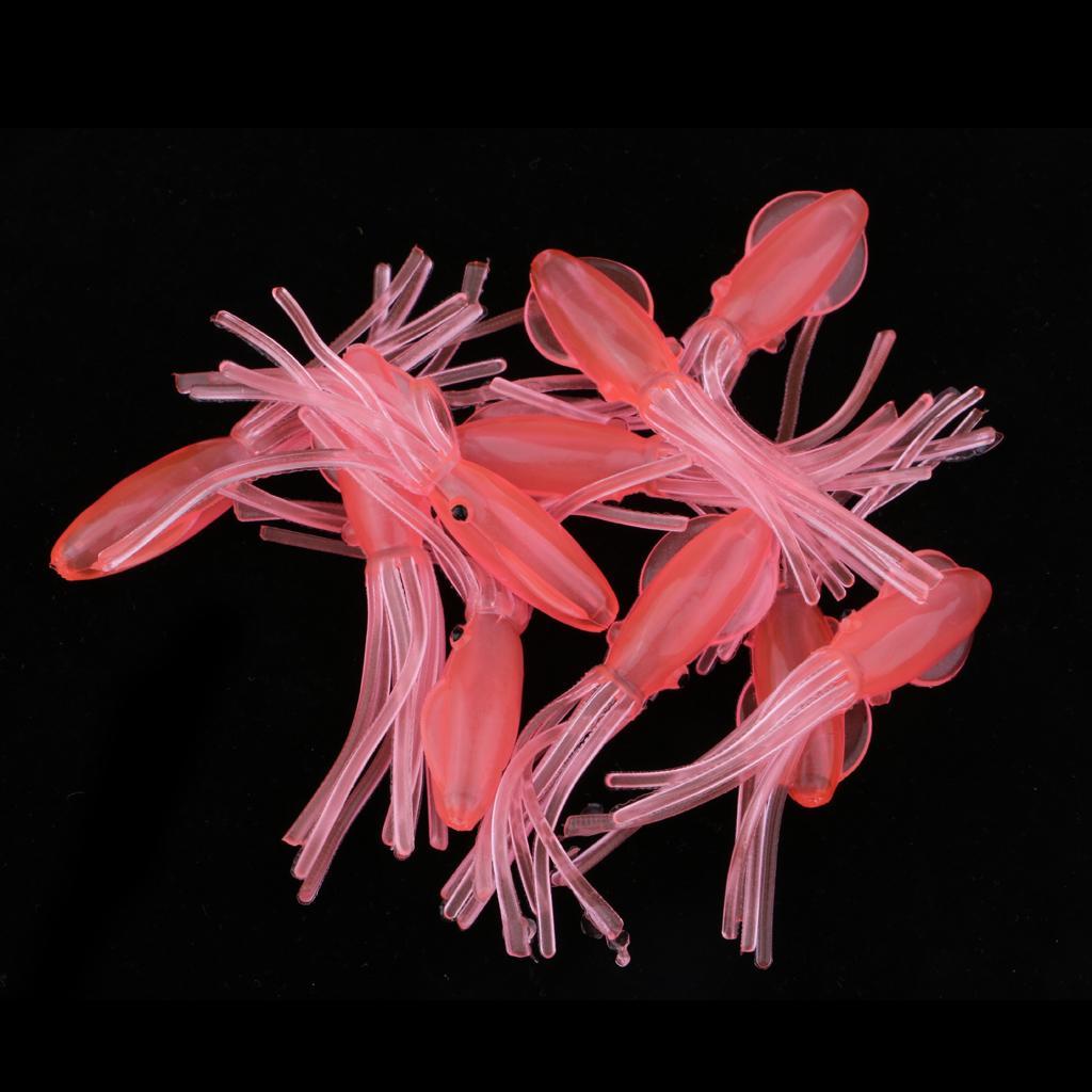 2x 10pcs Squid Fishing Lures, Luminous Squid Skirts Lures Bass Bait Crankbait for Saltwater Freshwater