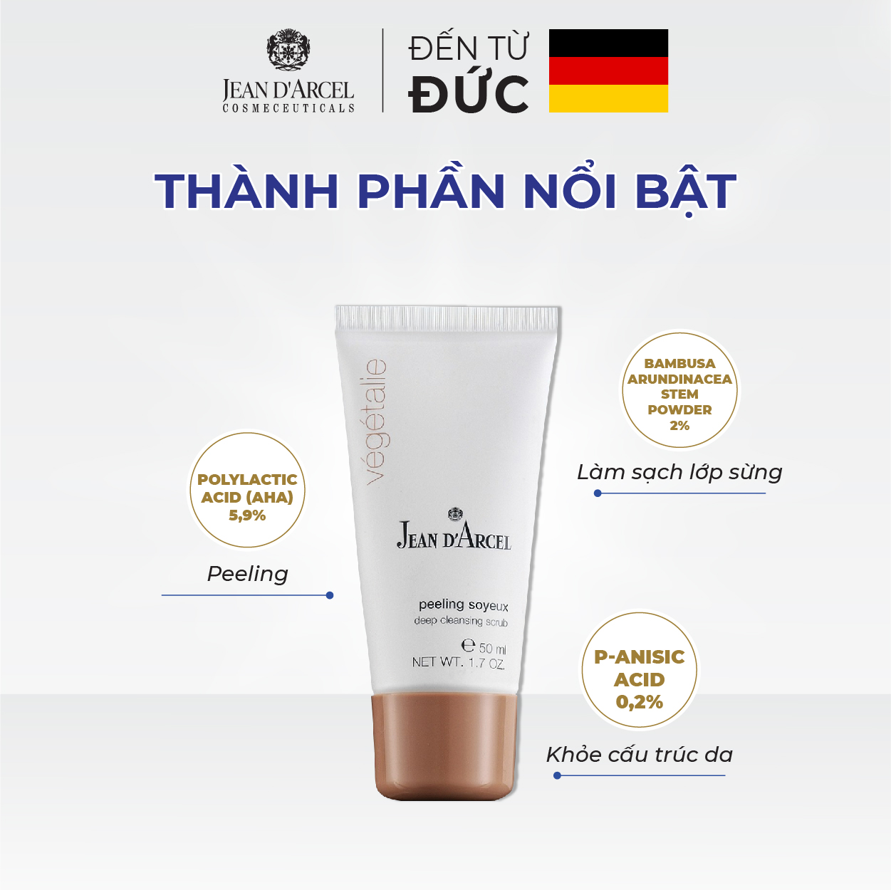 J135 Tẩy tế bào chết dạng hạt Bio - Deep Cleansing Scrub 50ml - Jean d'Arcel