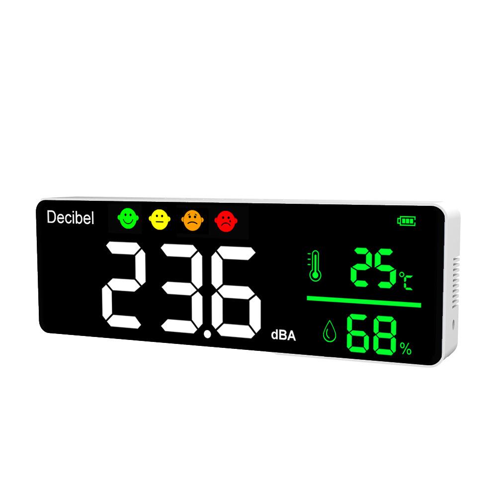 Noise Measuring Instrument Digital Decibel Sound Meter Temperature Meter Humidity Meter 3-in-1 Detector Indoor Wall Mounted Large Screen Tester