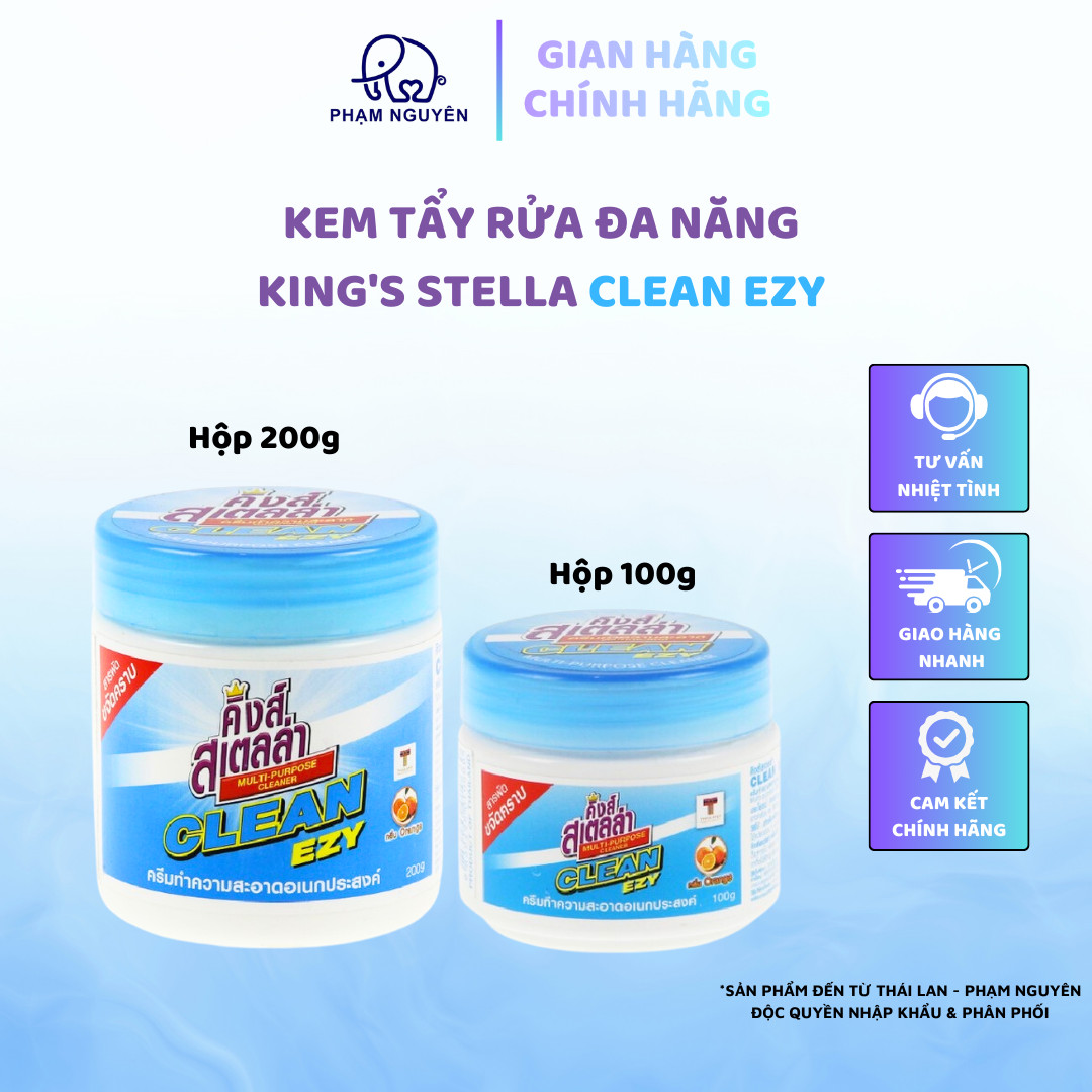 Kem Tẩy Rửa Đa Năng King's Stella Clean Ezy-Hàng Thái Lan, Tẩy Rửa Được Trên Nhiều Chất Liệu