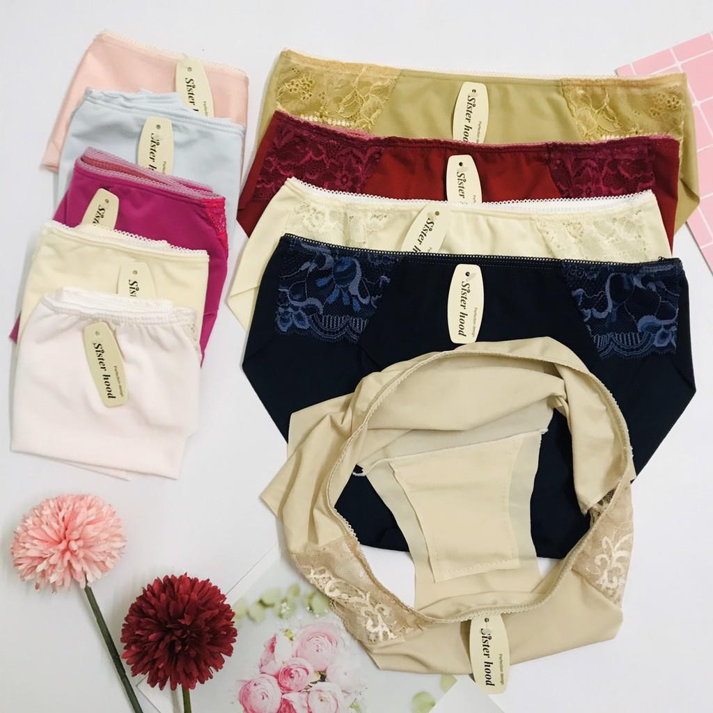 Quần lót nữ - Combo 5 quần lót phối ren 2 bên -Quần chip siêu nhẹ cạp viền