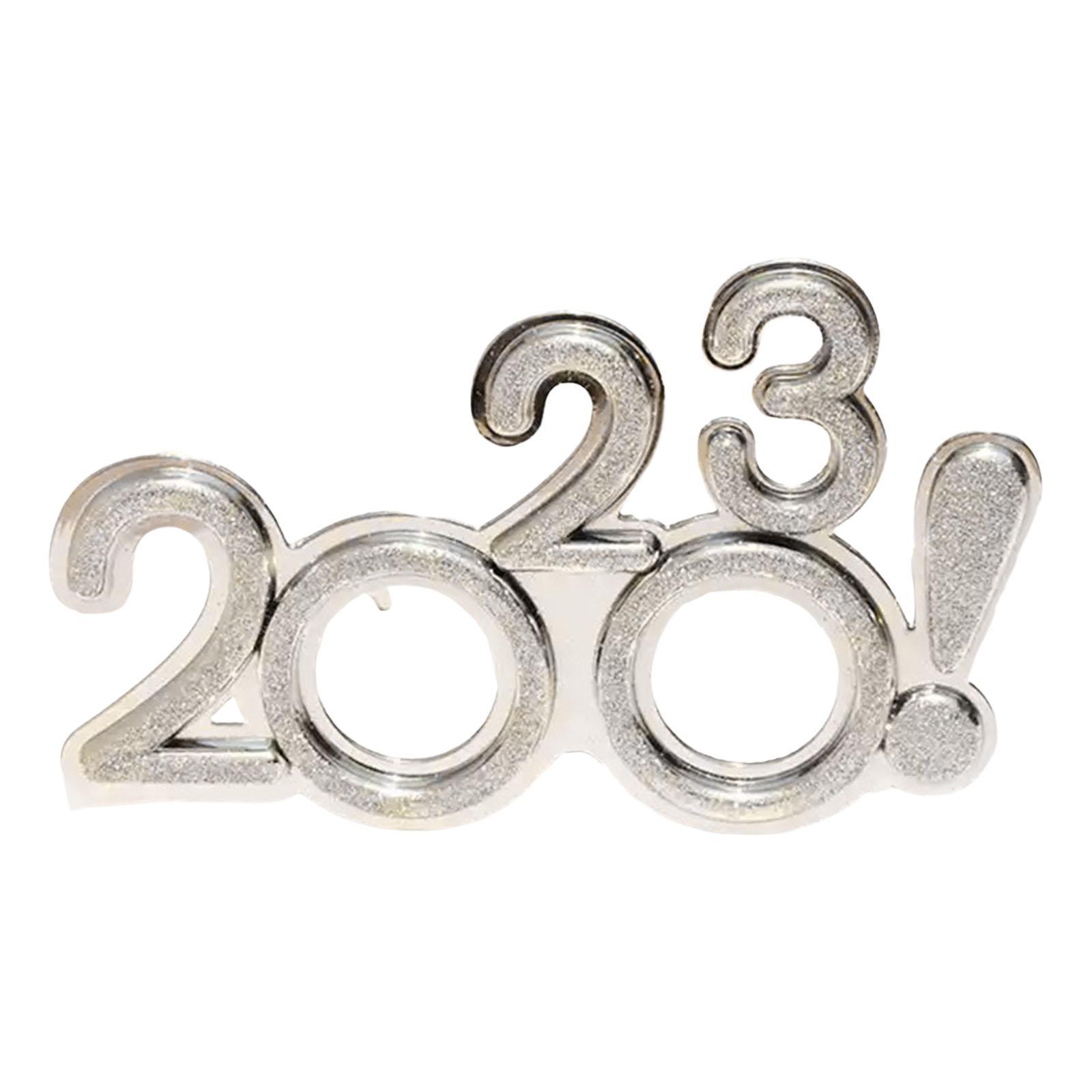 7pcs New Year Photo Glasses Eve Party Supplies Photo Prop Decorations