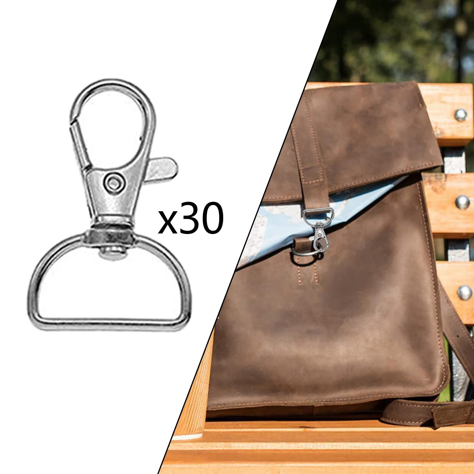 30x Rotary Lobster Clasp Set Belt Key Chain Keychain Clip Hooks with D Rings
