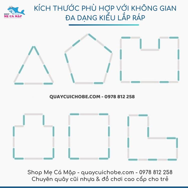 Quây cũi nhựa gấp gọn TẶNG KÈM 1 THẢM XPE DÀY, quây bóng chốt 360 linh hoạt chất liệu nhựa HDPE an toàn và cao cấp