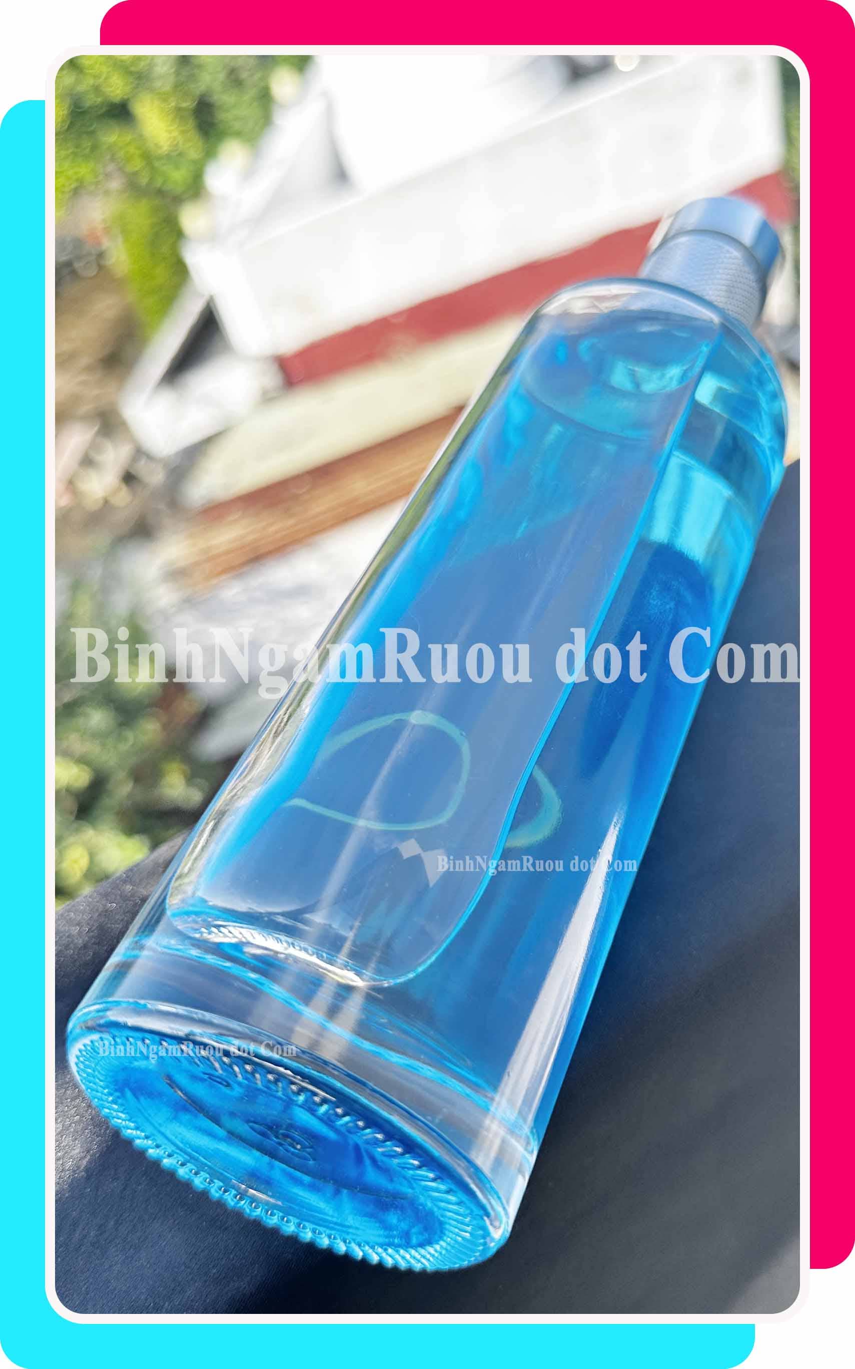 C35 Chai Đựng Rượu Thủy Tinh Trụ Tròn Nắp Bạc Cao Cấp 500ml - Đẹp Cao Cấp - Nắp Kín Thủy Tinh Trong - Tặng Biếu Sang Trọng