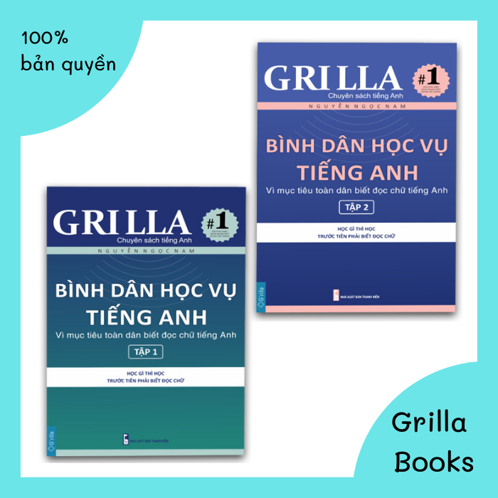 Sách - Combo Bình Dân Học Vụ Tiếng Anh Tập 1 &amp; 2 - Tác Giả Nguyễn Ngọc Nam