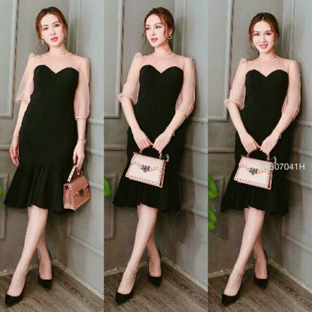 Đầm ôm đuôi cá phối lưới siêu đẹp