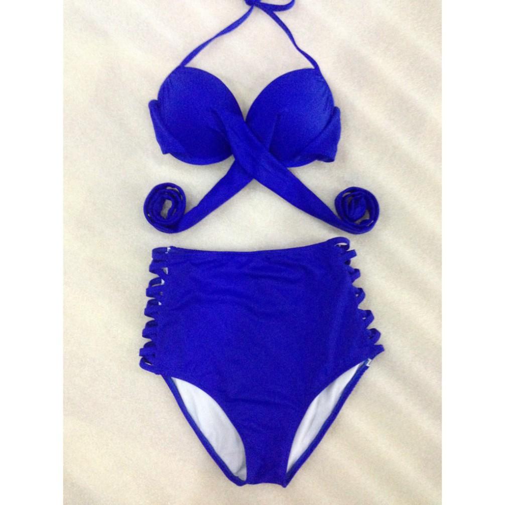 Bikini 2 mảnh chéo xanh coban ( Ảnh chụp thật từ khách)