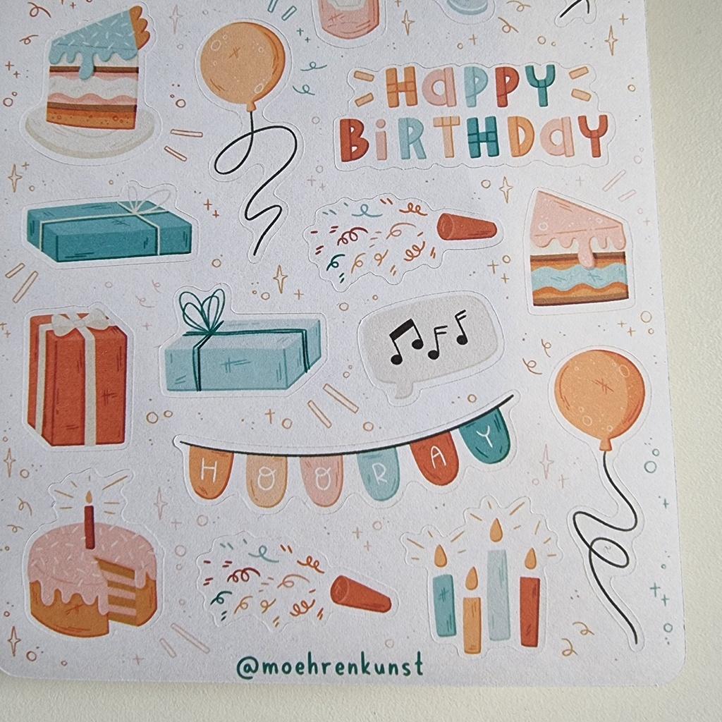 Sticker Sheet - Happy Birthday - Chuyên dán sổ | Bullet Journal Stickers, Party Sticker, Happy Sticker