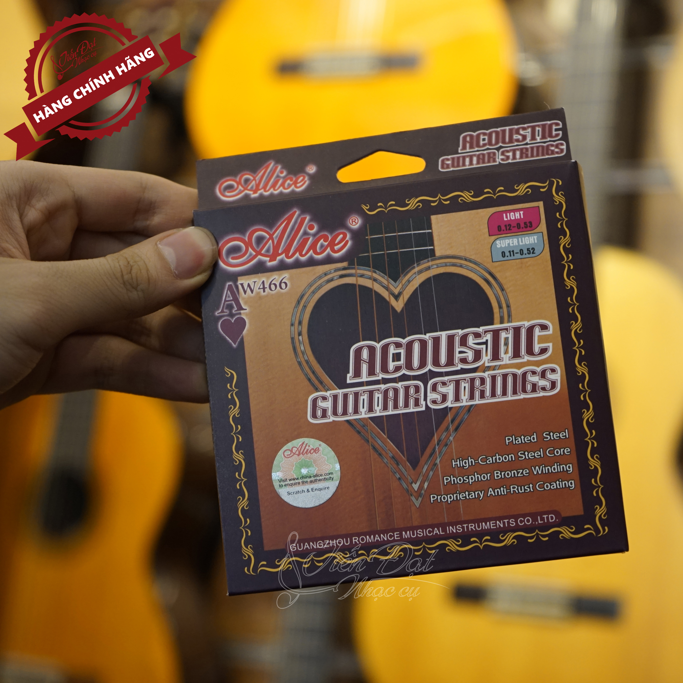 Bộ 6 Dây Đàn Guitar Acoustic Alice AW466 - Hàng Chính Hãng