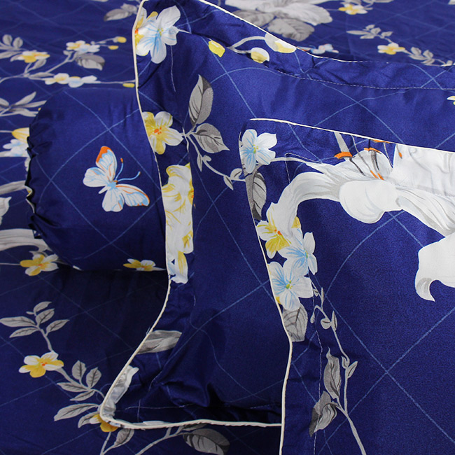 Bộ Drap Cotton Poly hàn quốc 1,8 X 2m hoa nền dương