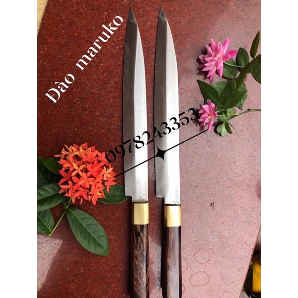 dao sashimi nhọn đầu 30cm bằng thép trắng