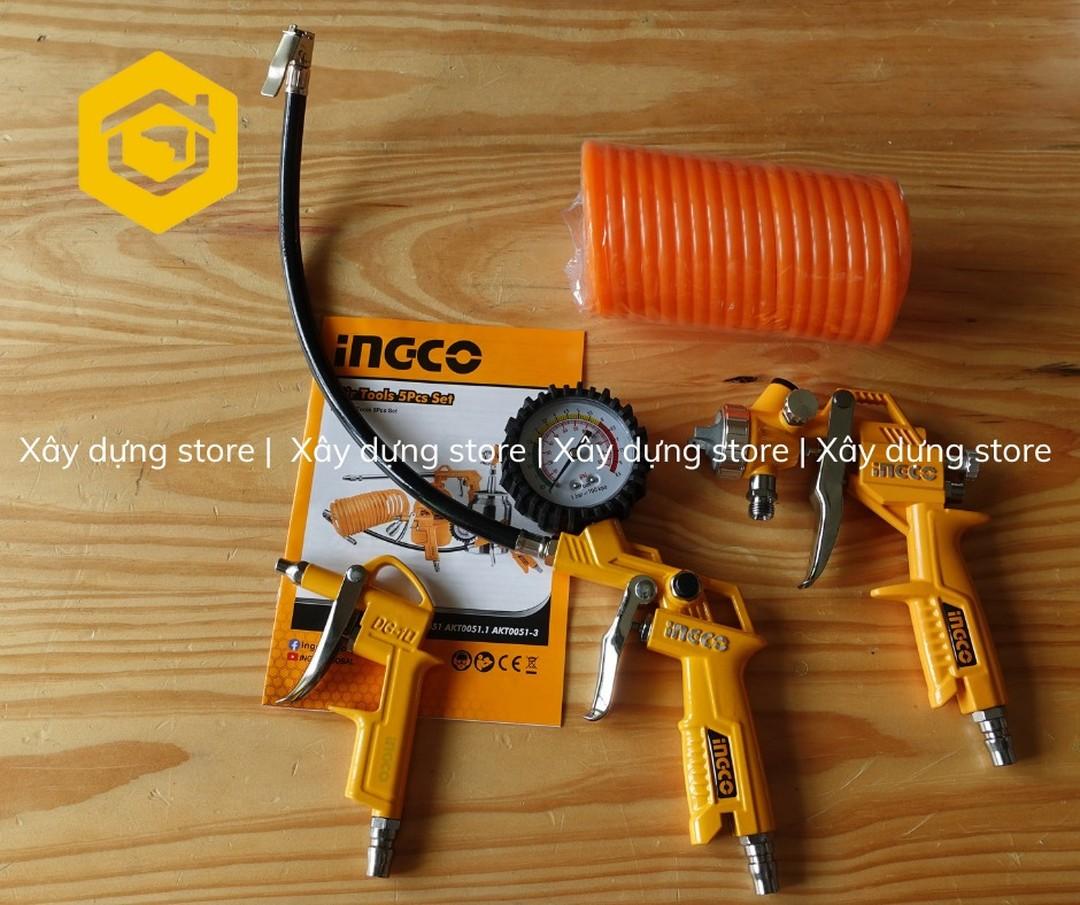BỘ DỤNG CỤ DÙNG KHÍ 5 MÓN INGCO AKT0051-3 - HÀNG CHÍNH HÃNG
