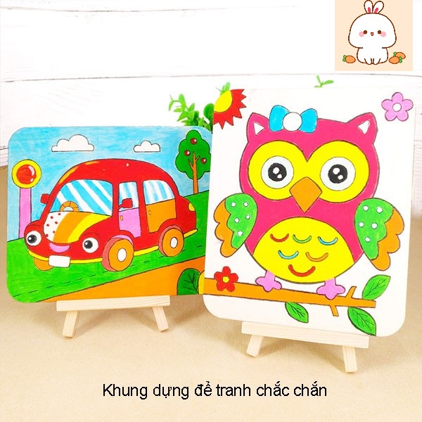 Tranh gỗ tô màu nước nhiều mẫu siêu đáng yêu cho bé