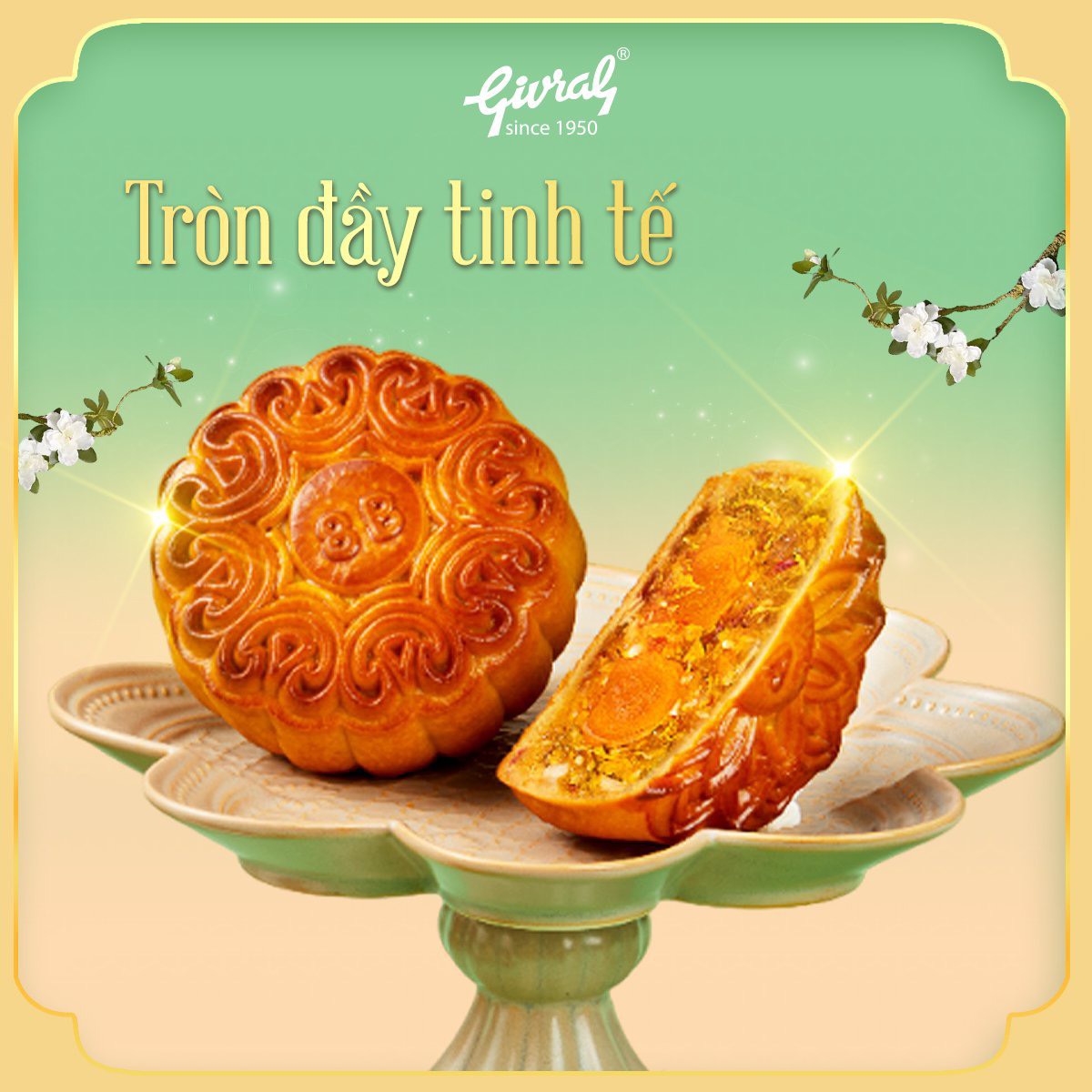 [HSD: 24/10/2025] Hộp 2 Bánh Trung Thu Givral Song Lộc 6(200gr)