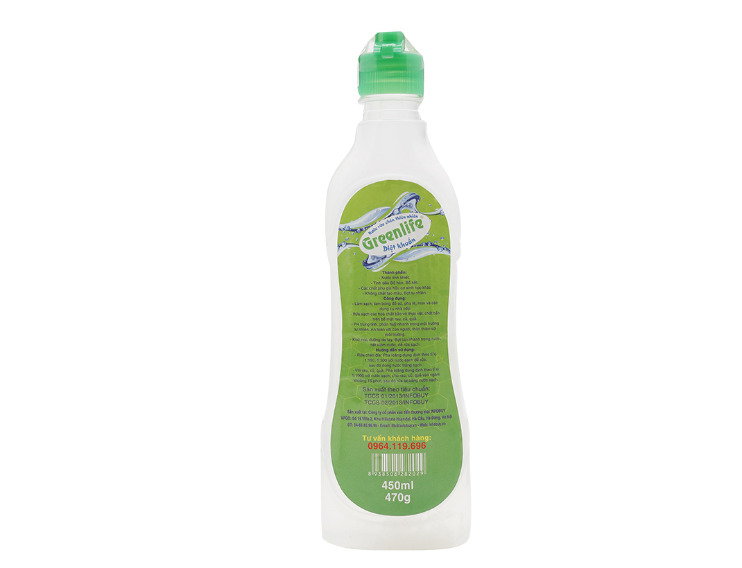 Nước rửa chén sinh học Greenlife 450ml