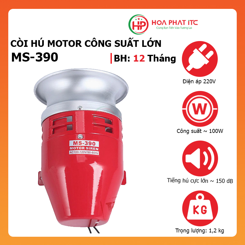 Còi hú Motor MS-390 công suất lớn- còi hú xé gió