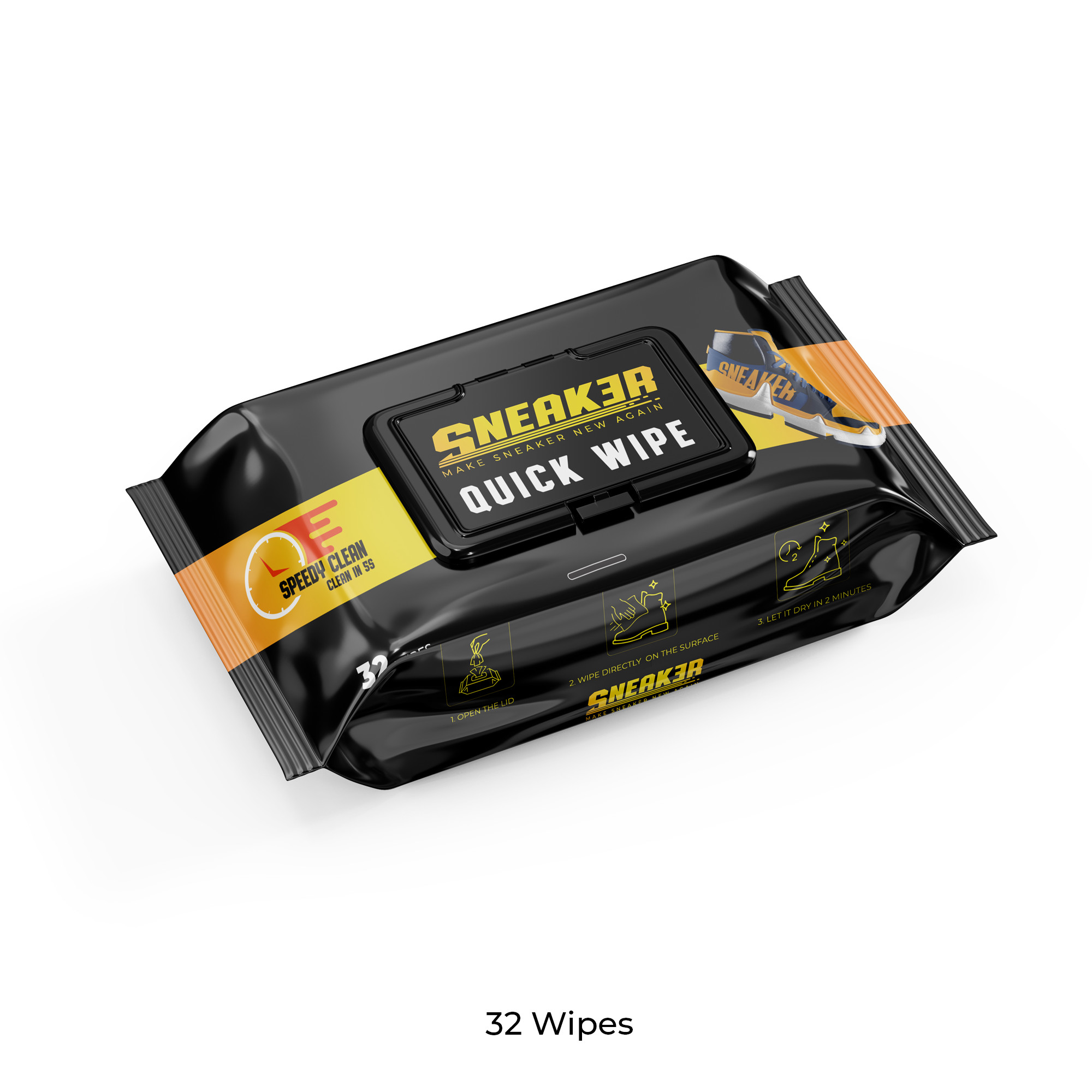 Khăn lau sạch giày nhanh siêu tốc SNEAK3R WIPES gói 12c - Gói 32 tờ