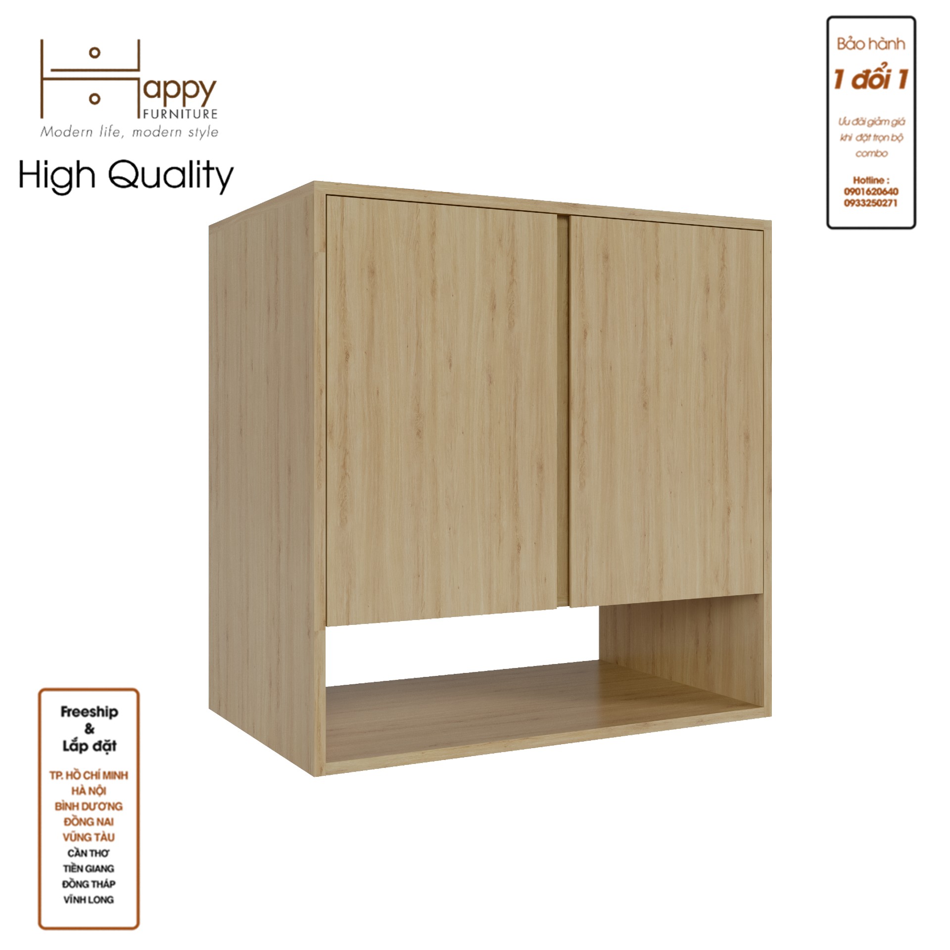 [Happy Home Furniture] SCANDINA, Tủ đựng đồ 2 cánh mở ,80cm x 45cm x 80cm ( DxRxC), TCM_095