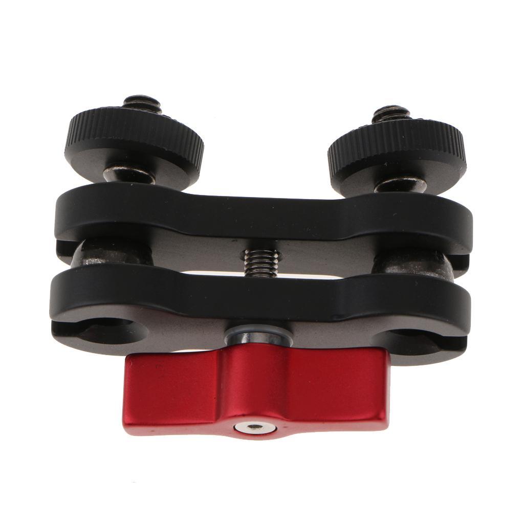 1/4 '' Double Ball Head  Bracket Hot Shoe  Arm