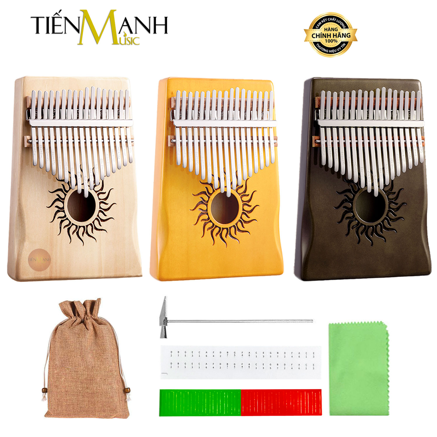 Đàn Kalimba 17 Phím Hluru KHS17 Poplar, Yellow, Brown - Nhạc Cụ Tiến Mạnh Music Hàng Chính Hãng