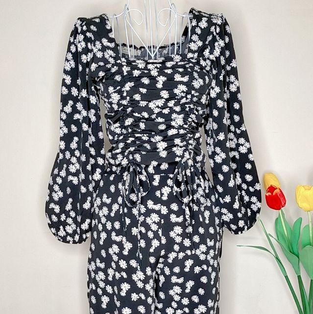 Đồ bộ nữ * Bộ hoa nhỏ rút dây thời trang, vải mềm, mịn, mát * Set đồ bộ nữ hàng thiết kế