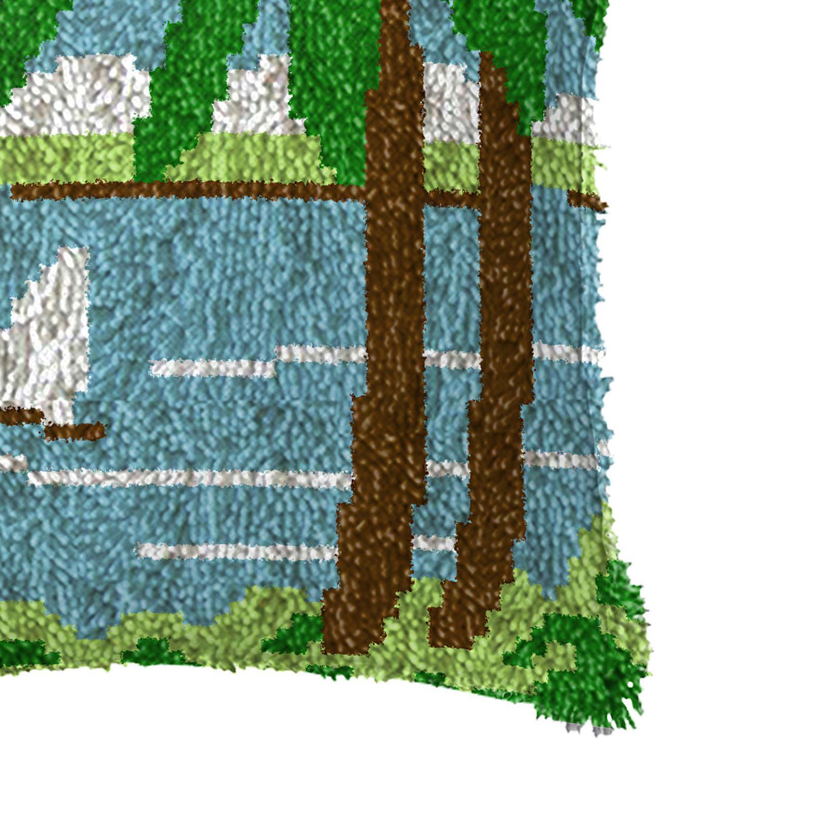 Latch Hook Embroidery Kits Cushion Needlework Blank Pillowcase Mesh Style 1