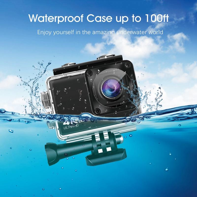 Camera hành động 4K HD WIFI 60FPS Góc rộng 170 độ EIS Camera chống rung chống nước dưới nước Mũ bảo hiểm Go Sports Pro Vlog Camera