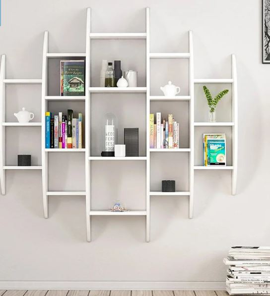 Kệ Gỗ Trang Trí Treo Tường Thiết Kế Dạng Hình Tròn Cách Điệu Juno Sofa CTKT710 KT 146x146x29cm