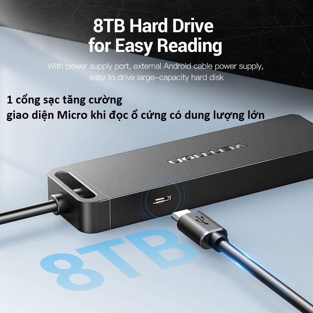 Hub/ bộ chuyển cổng USB 3.0 ra 4 cổng USB 3.0 Vention  CHLBB - Hàng chính hãng