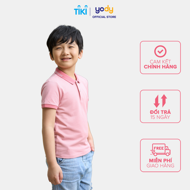 Áo Polo Trẻ Em Mắt Chim Phối Bo Thoải Mái Và Thoáng Mát - KID3052