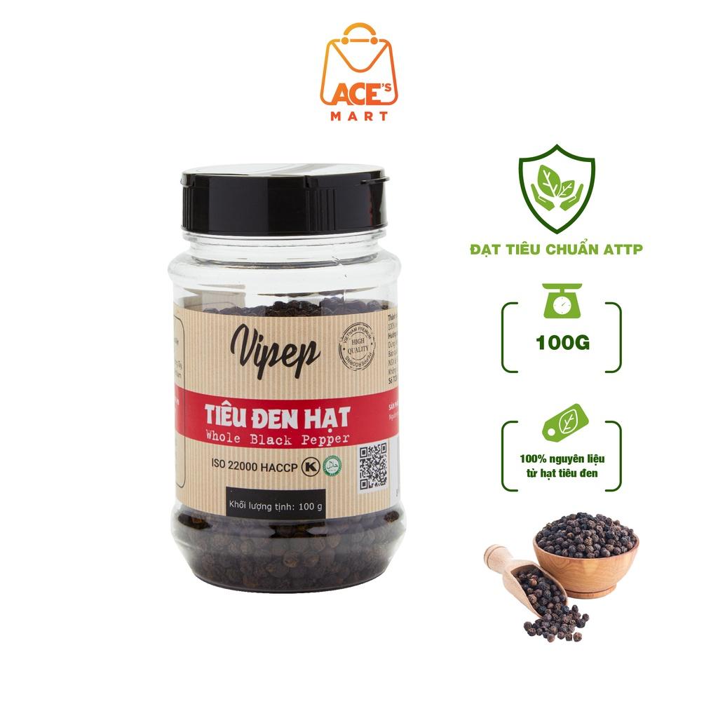 Tiêu đen hạt Vipep nguyên liệu sạch nguyên chất chuyên dùng chế biến món ăn 100g