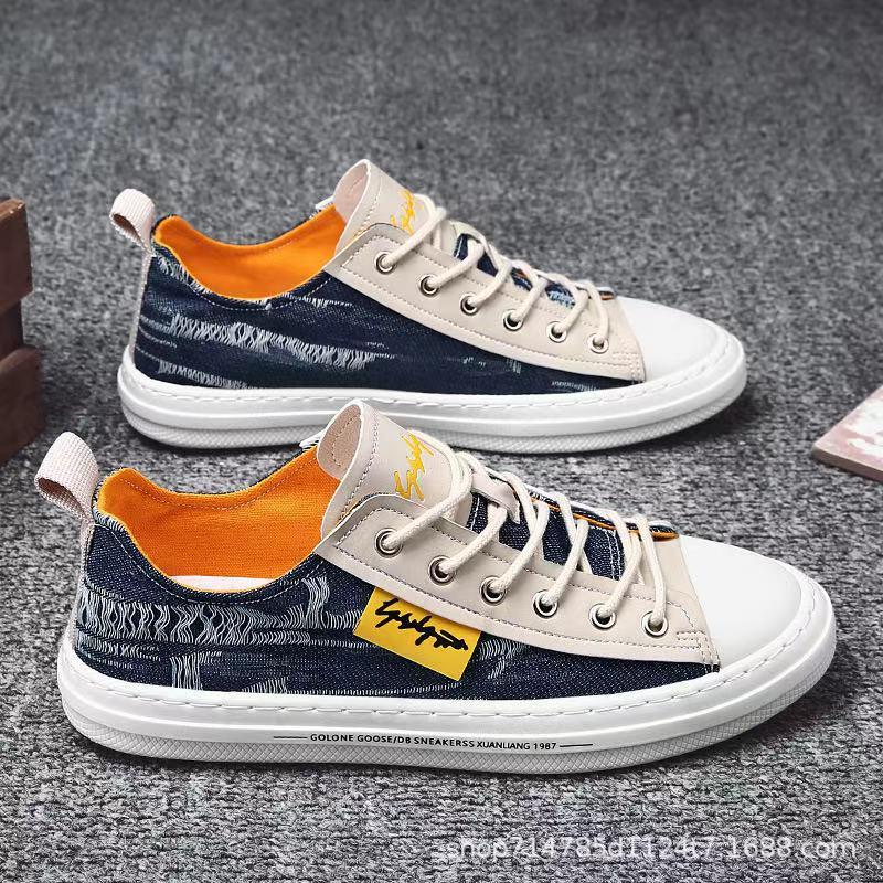 LCRTZKG Giày thể thao nam Casual Sneaker Mùa hè chất lượng cao Denim Canvas Giày thể thao nam Casual Giày trượt thoải mái Giày thể thao nam lái xe 2022