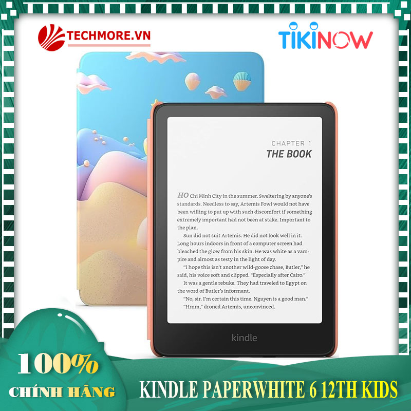 Combo Máy đọc sách Kindle Paperwhite 6 12th Kids 16Gb kèm Cover Amazon, Không quảng cáo - Hàng chính hãng