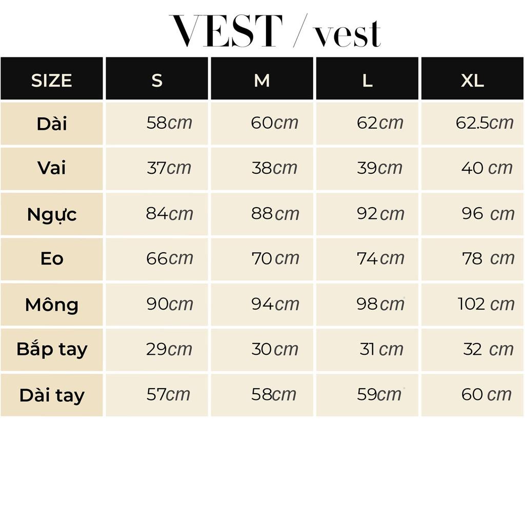 Áo Vest nữ xanh dài tay dáng lửng SIXDO