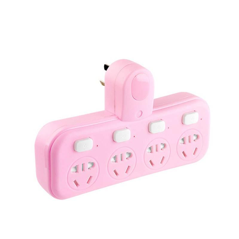 Pink Girl Heart Hộ gia đình, Turn, Pickup Ký túc xá Ổ cắm, Đèn ngủ chuyển đổi, Ổ cắm sạc nhanh USB, khớp, 4 ổ cắm cắm,
