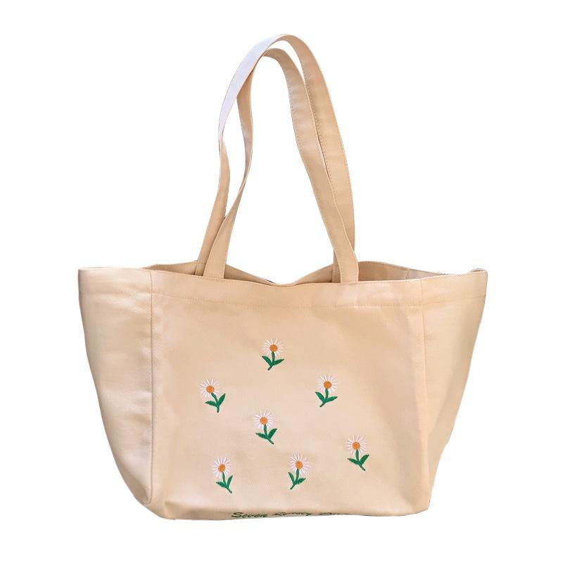 {NEW} Túi Tote Túi Vải Thêu Hoa Cúc Chất Canvas Siêu Dày Fiu.bagstore