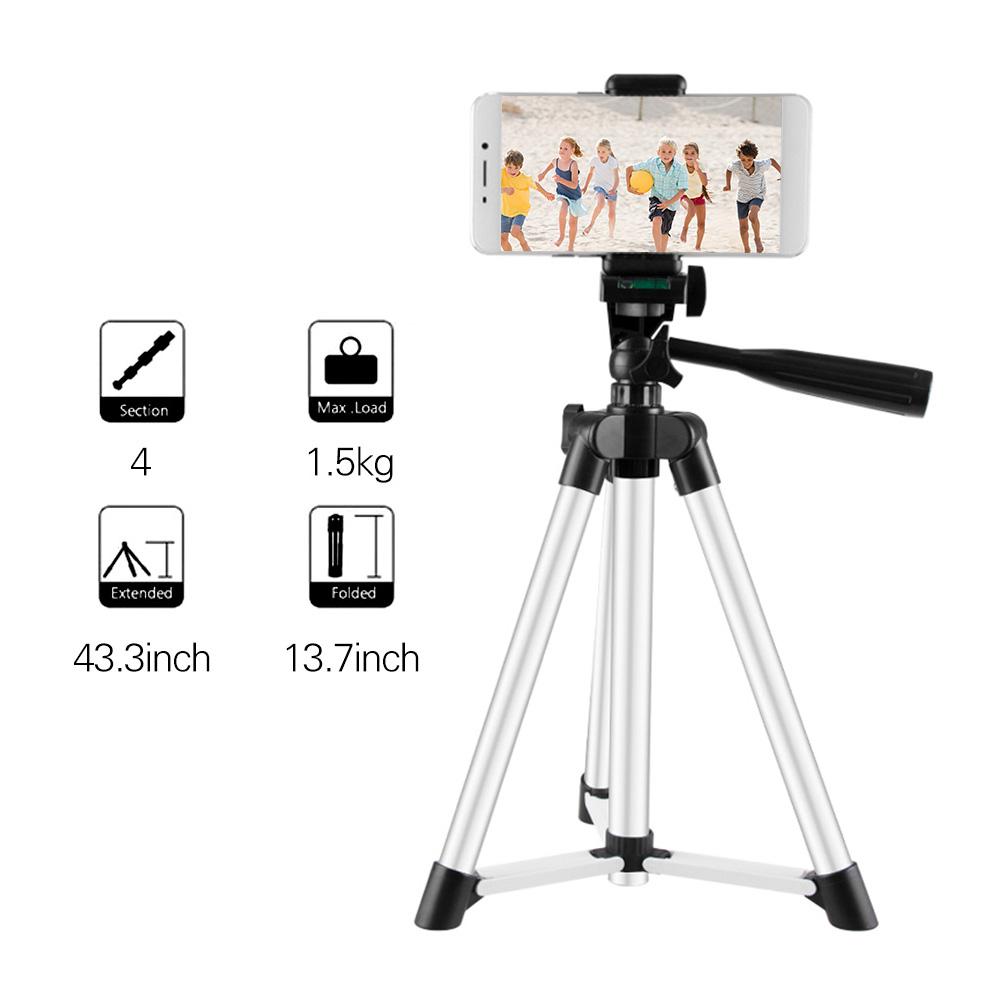 Chân máy chụp ảnh nhẹ Chiều cao 50cm có thể điều chỉnh 1/4 inch Vít cho điện thoại thông minh và máy ảnh DSLR SLR