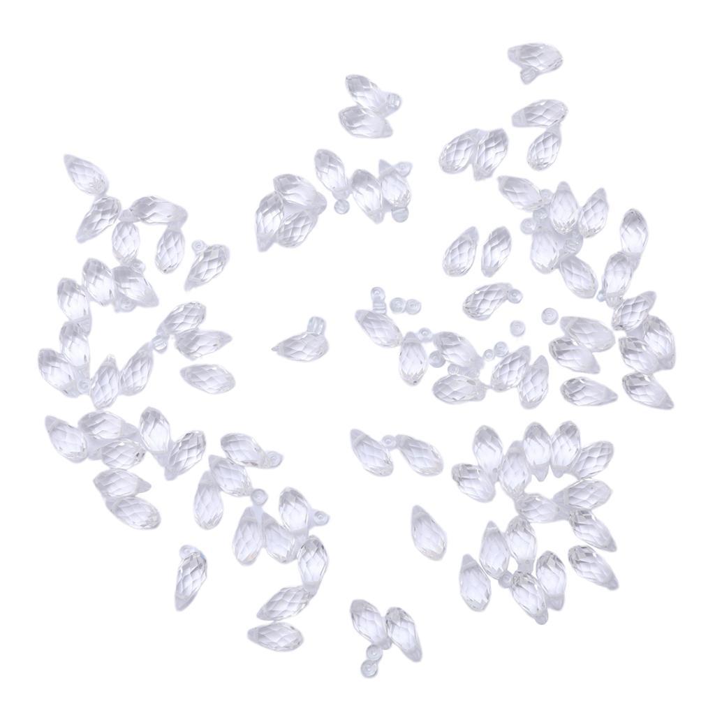 Crystal Beads Bulk 6 x 8mm Mix Lot of 100pcs Faceted Crystal Glass Beads Loose Spacer Beads for Jewelry Findings Beading Supplies