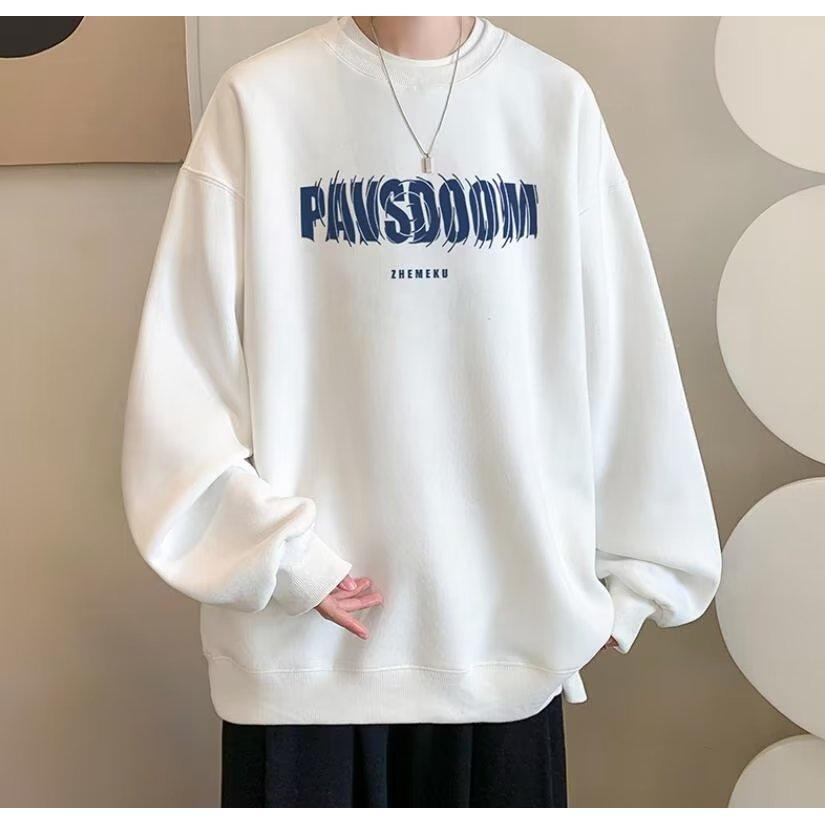 Áo Hoodie Tay Dài Cổ Tròn In Họa Tiết Thời Trang Mùa Thu Phong Cách Âu Mỹ Cổ Điển size M-3XL