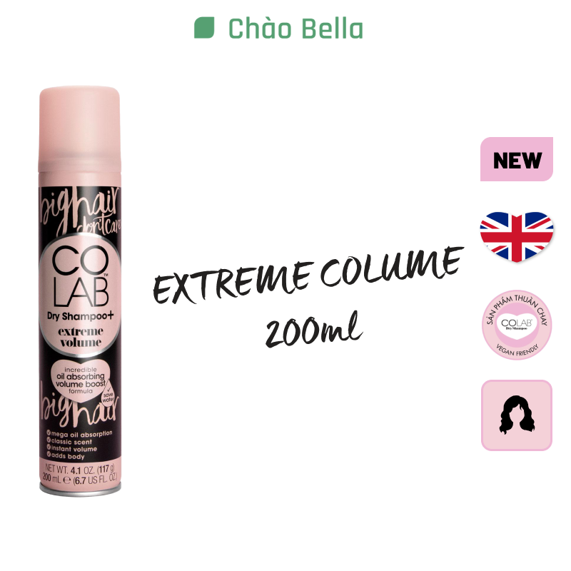 Dầu Gội Khô COLAB Plus Extreme Volume Cho Tóc Phồng Gấp 5 Lần - 200ml