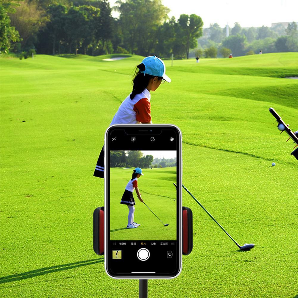 Golf Xoay Đầu Ghi Giá Đỡ Kẹp Điện Thoại Cầm Huấn Luyện Thực Hành Huấn Luyện Viện Trợ Mới Golf Phụ Kiện Thể Thao Color: Black Grey
